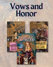 Publisher's image for the Vows and Honor series showing the print book covers