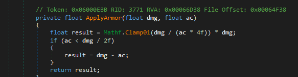 Vanilla Armor Scaling Formula