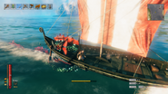 A defenseless serpent stuck on a longship