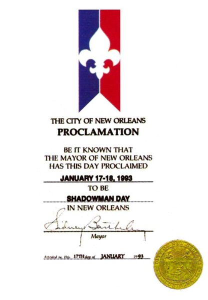 Shadowman Day certificate