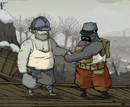 FreddieandEmile.png (453 KB) Emile wearing an Adrian helmet shaking hands with Freddie