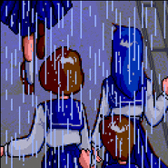 Schoolgirls running under the rain from the PCE-CD version of Valis I