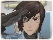 Vyse's appearance in Valkyria Chronicles.