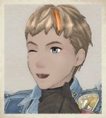 Alex's portrait in Valkyria Chronicles.