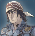 Zaka's appearance in Valkyria Chronicles.