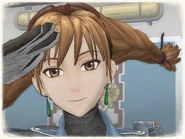 Aika's appearance in Valkyria Chronicles.
