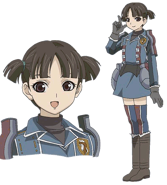 Aisha's appearance in the Valkyria Chronicles anime.