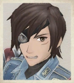 Vyse's portrait in Valkyria Chronicles.