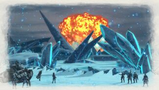 Comet explodes under bombardment from Crymaria.