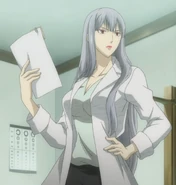 Selvaria wearing a doctor's costume.