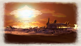 Centurion barely escapes the blast from Cavalier's Valkyria Bomb.