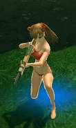 In-game screenshot of red swimsuit.