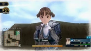 In-game screenshot of Aisha in Valkyria Chronicles 2.