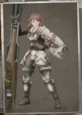 Brittany Scarlett in Valkyria Chronicles 4.