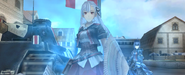 Riela's Valkyria stance in Valkyria Chronicles Duel.