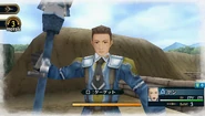 In-game screenshot of Jann in Valkyria Chronicles 2.
