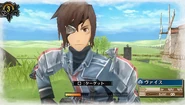 In-game screenshot of Vyse in Valkyria Chronicles 3.