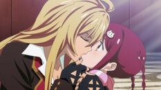 Mirei Shikishima (Left) and Mamori Tokonome's (Right) first kiss