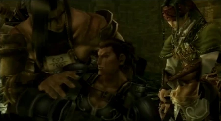 Arngrim struck down by Hrist (Valkyrie Profile 2: Silmeria)