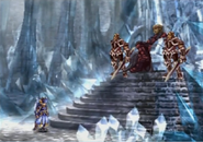 Lenneth confronts Surt in Jotunheim palace