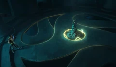 The floor of the chamber lighting up