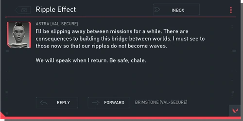 The Email as seen in-game