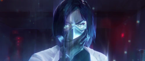 Dr. Callas looks on as Ghost is subjected to the effects of the chamber