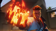 Phoenix using his powers to super heat a Radi-Core