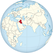 Iraq on the globe (Afro-Eurasia centered)