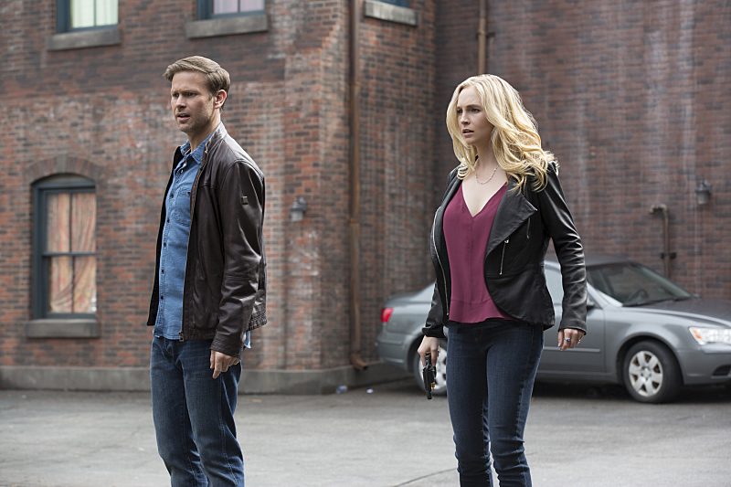 Valerie, Alaric and Caroline. The Vampire Diaries Season 7 Episode