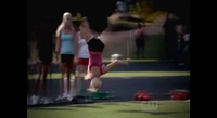 Rebekah doing an aerial (no hand cartwheel) in 3x06