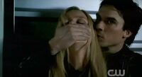 Damon and Rebekah hide from Alaric