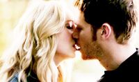 Klaus and Caroline kiss,,