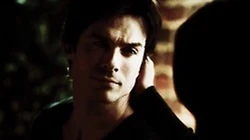 Elena and Damon share a moment.