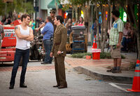 Ian and Paul on set BTS