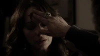 Kelly Donovan's forehead bleeding.