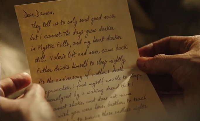 The Vampire Diaries: 7x15 - Alaric reads Damon's letter, Caroline