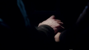 Damon and Elena hold hands before dying.