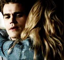 Caroline hugs Stefan after he is successful in dealing with his PTSD