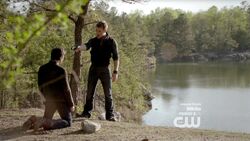 Vaughn about to kill Damon.