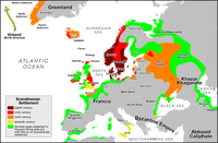 Viking settlements during the centuries.