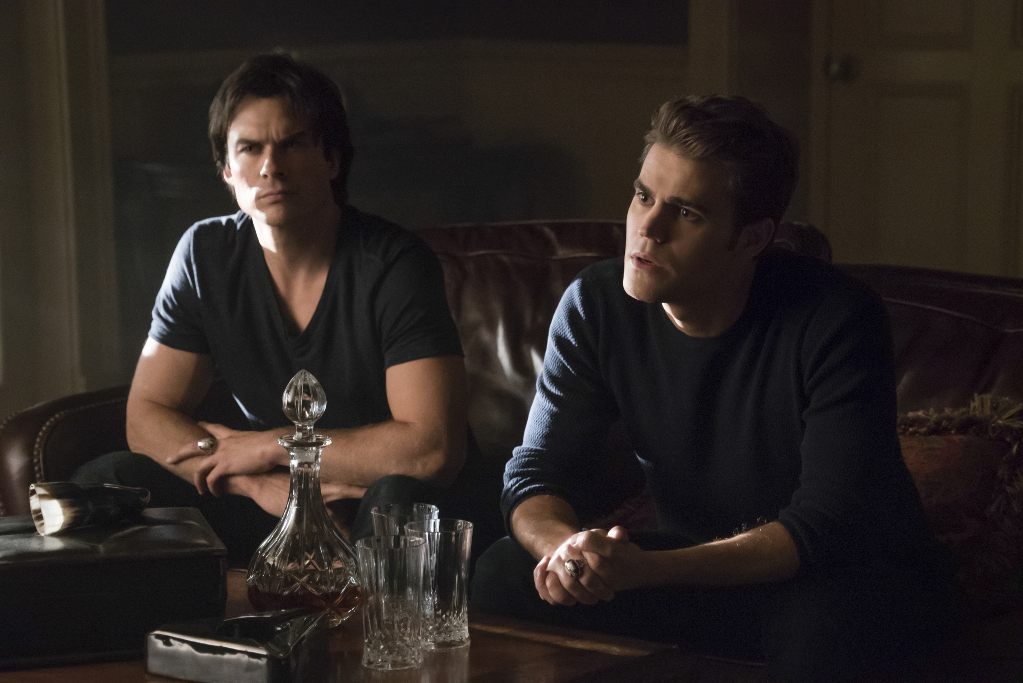 THE VAMPIRE DIARIES, (from left): Katerina Graham, Ian Somerhalder,  Masquerade , (Season 2, ep