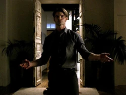 Elijah shows up and kills vampires