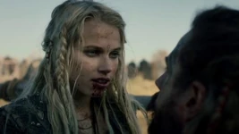 A bloodlusted a thirsty Rayna compels a human viking to flee from her, after draining him of lots of blood.