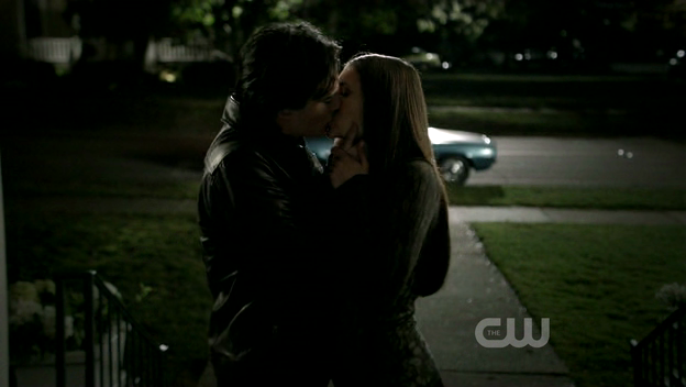 Damon and Elena's first kiss, The Vampire Diaries