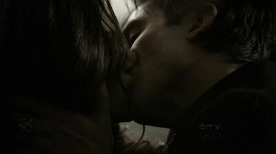 Damon and Elena/Katherine first kiss