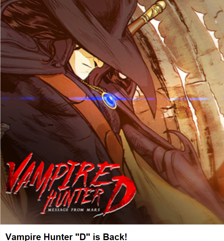 Vampire Hunter D Creator Announces New Anime