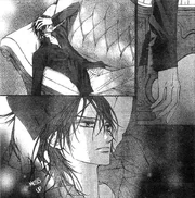 Kaname sulking.