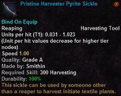 Pristine harvester pyrite sickle