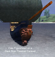 Caia Figurehead on a Dark Blue Thestran Caravel